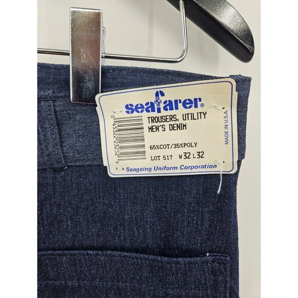 VTG Deadstock Seafarer Denim Utility Trousers Jeans Mens 32x32 Dungarees USA - Picture 4 of 11